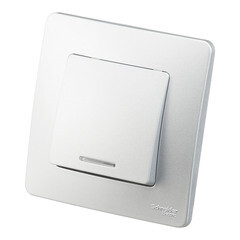 Выключатель Systeme Electric Blanca одноклавишный встраиваемый алюминий с подсветкой (BLNVS010113) - фото 4