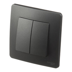 Выключатель Systeme Electric Blanca двухклавишный встраиваемый антрацит (BLNVS010506) - фото 4