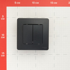 Выключатель Systeme Electric Blanca двухклавишный встраиваемый антрацит (BLNVS010506) - фото 2