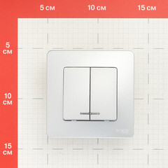 Выключатель Systeme Electric Blanca двухклавишный встраиваемый алюминий с подсветкой (BLNVS010513) - фото 2