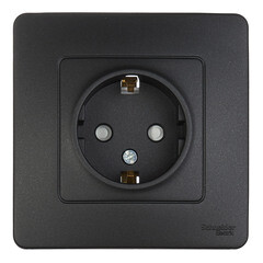 Изображение товара Розетка Systeme Electric Blanca встраиваемая антрацит со шторками (BLNRS001116)