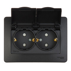 Розетка Systeme Electric Blanca встраиваемая антрацит со шторками (BLNRS441126) - фото 3