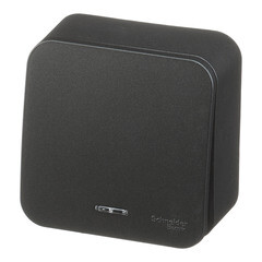 Выключатель Systeme Electric Blanca одноклавишный накладной антрацит с подсветкой (BLNVA101116) - фото 2