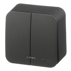 Выключатель Systeme Electric Blanca двухклавишный накладной антрацит с подсветкой (BLNVA105116) - фото 4