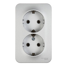 Розетка Systeme Electric Blanca накладная алюминий (BLNRA010213)