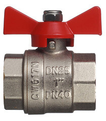 Кран шаровой латунный Valtec Base 1 ВР(г) х 1 ВР(г) бабочка прямой (VT.217.N.06) - фото 2