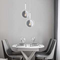 Светильник подвесной Eurosvet Gallo Е14 60 Вт 4 кв.м хром/белый IP20 (a052349) - фото 2