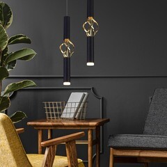 Светильник светодиодный подвесной Eurosvet Lance 4200К 8 Вт 2 кв.м черный/золото IP20 (a049107) - фото 4