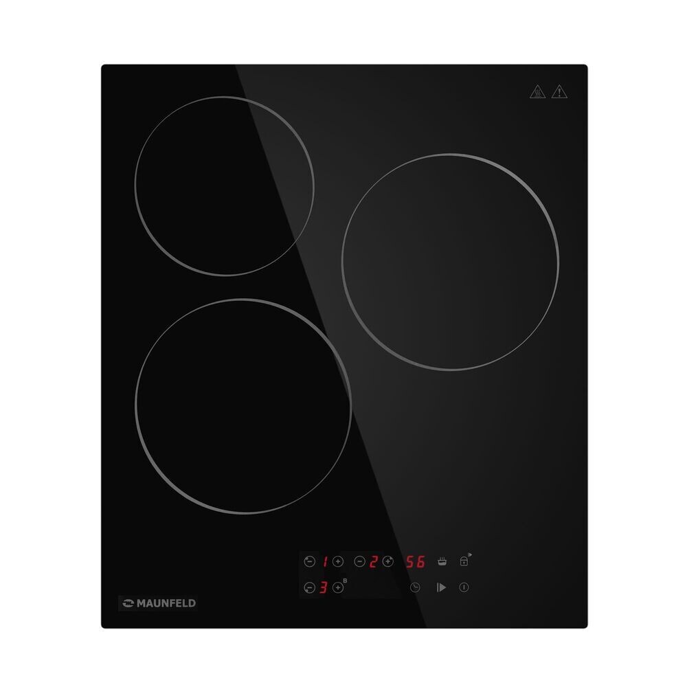 Изображение товара Варочная панель электрическая Maunfeld CVCE453BK 3 конфорки черная Изображение товара Варочная панель электрическая Maunfeld CVCE453BK 3 конфорки черная