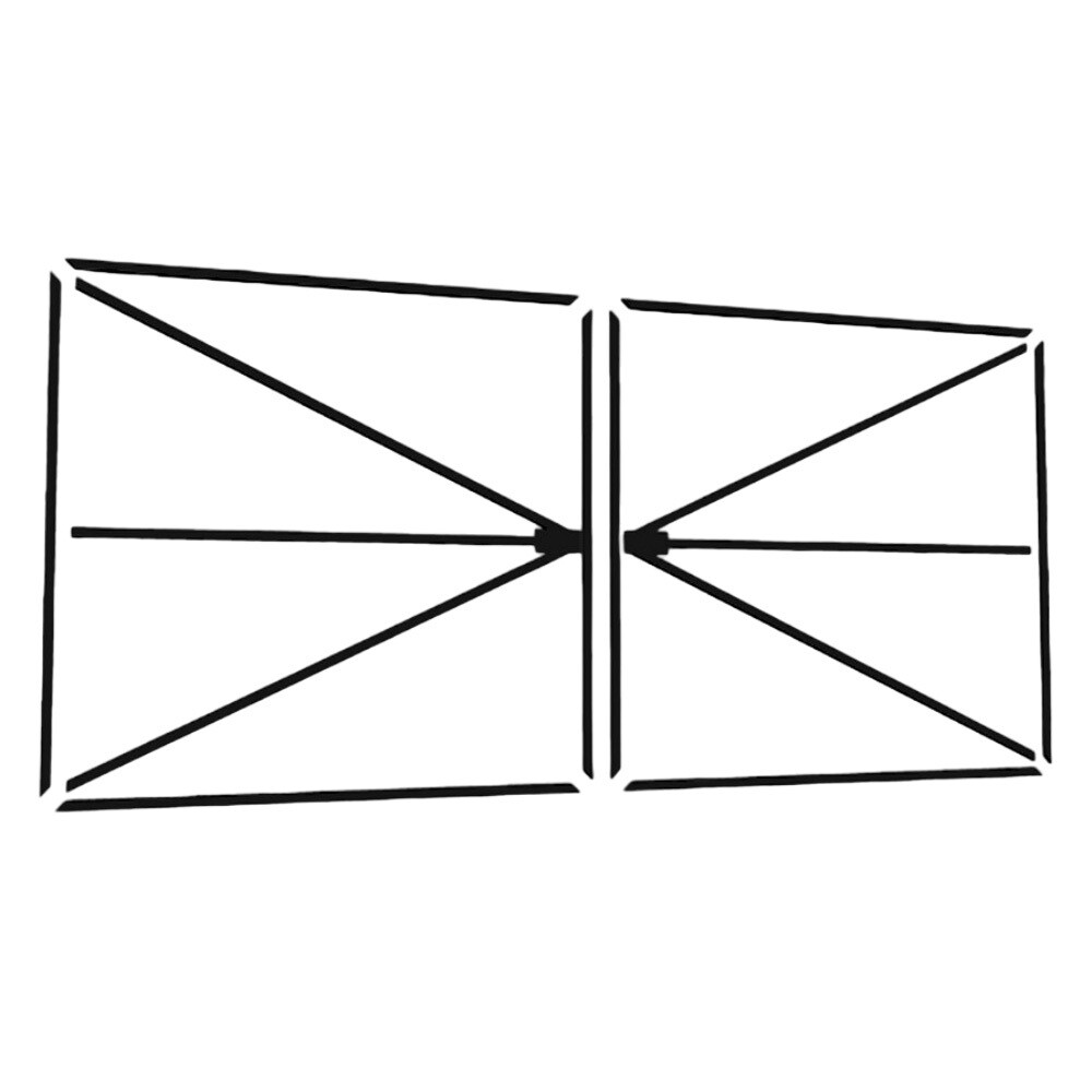 Изображение товара Каркас распашных ворот 4х2 м черные металлокомплект для самостоятельной сборки