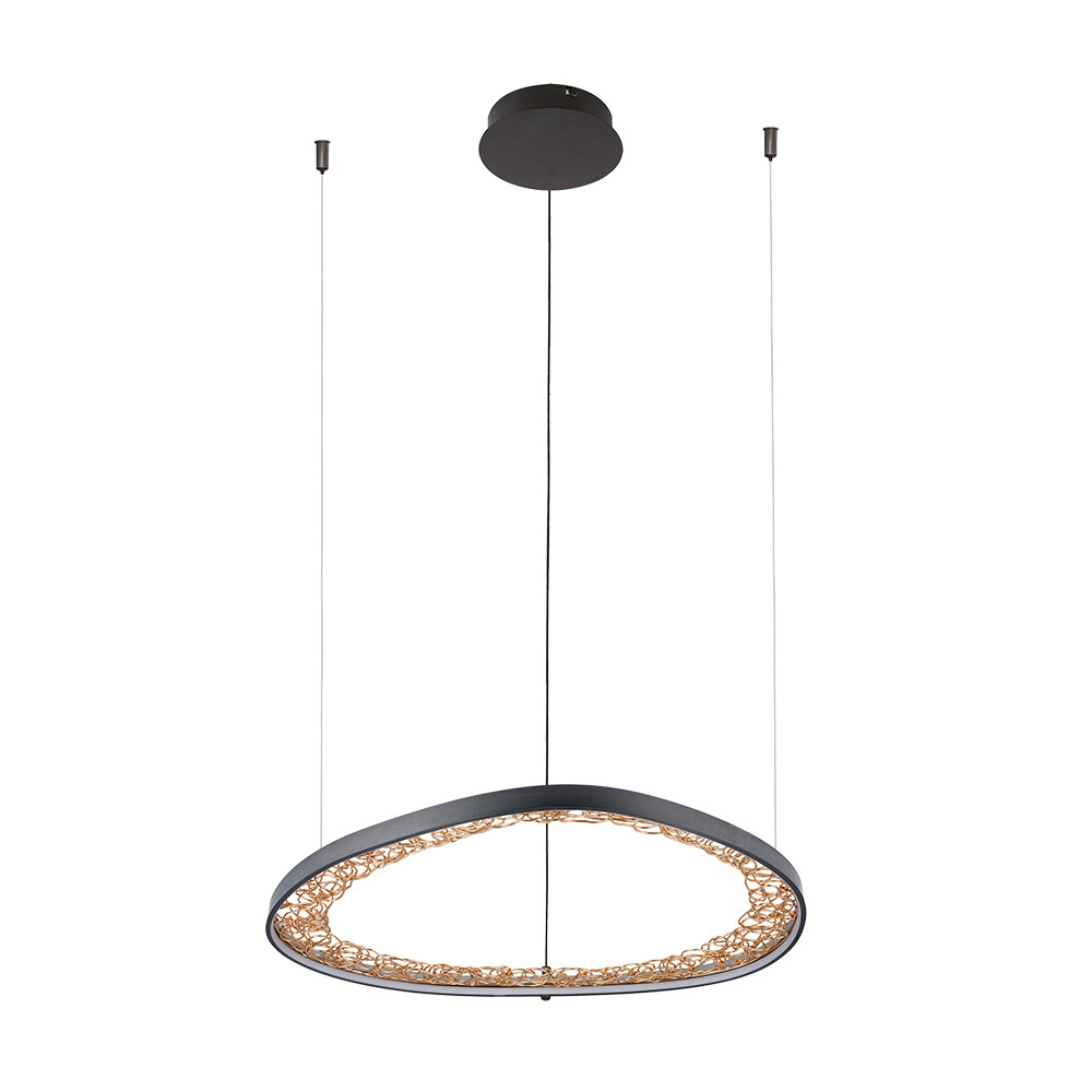 Изображение товара Современная LED люстра Artе Lamp Cinta 36 Вт в черном цвете для гостиной