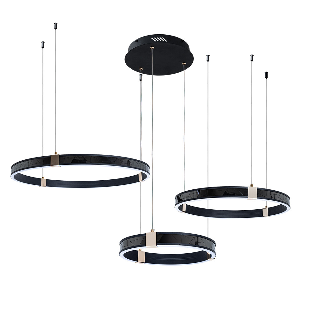 Изображение товара Люстра светодиодная подвесная Arte Lamp Shine 203 Вт 3000-6000К 29 кв.м (A2222SP-3BK)