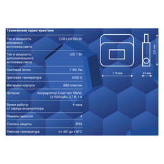 Фонарь прожектор Ritter светодиодный 2 LED 11 Вт аккумуляторный Li-Ion 2х1500 мАч пластик 3 режима (29131 2) - фото 3