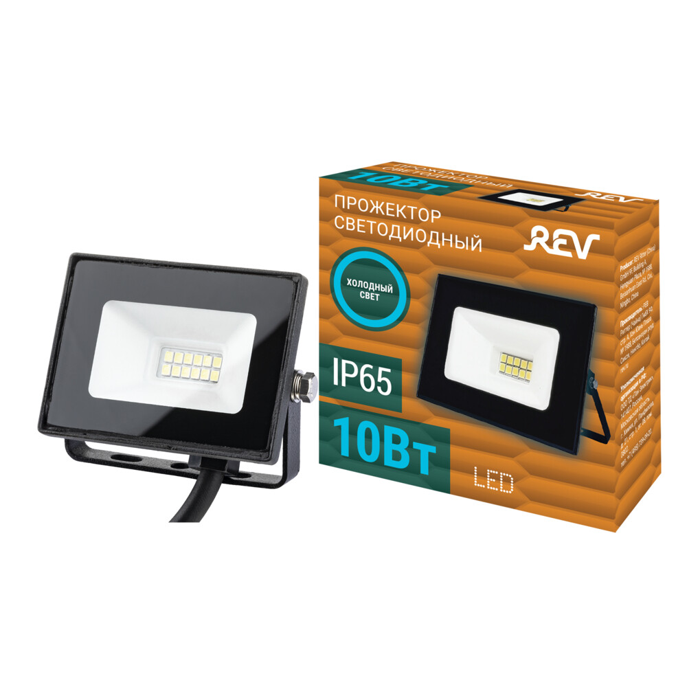 Изображение товара Прожектор светодиодный Rev ДО-10 6500К 10 Вт IP65 черный