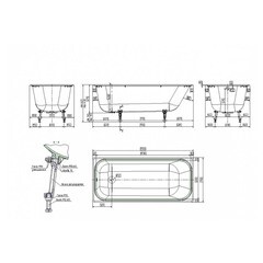 Ванна чугунная 170х75 см Lavelly Voda без ножек СТМ (товар уцененный) - фото 7