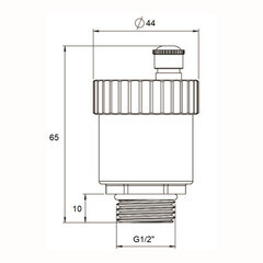 Воздухоотводчик вертикальный выпуск Ondo 1/2 автоматический (AAV001) - фото 2