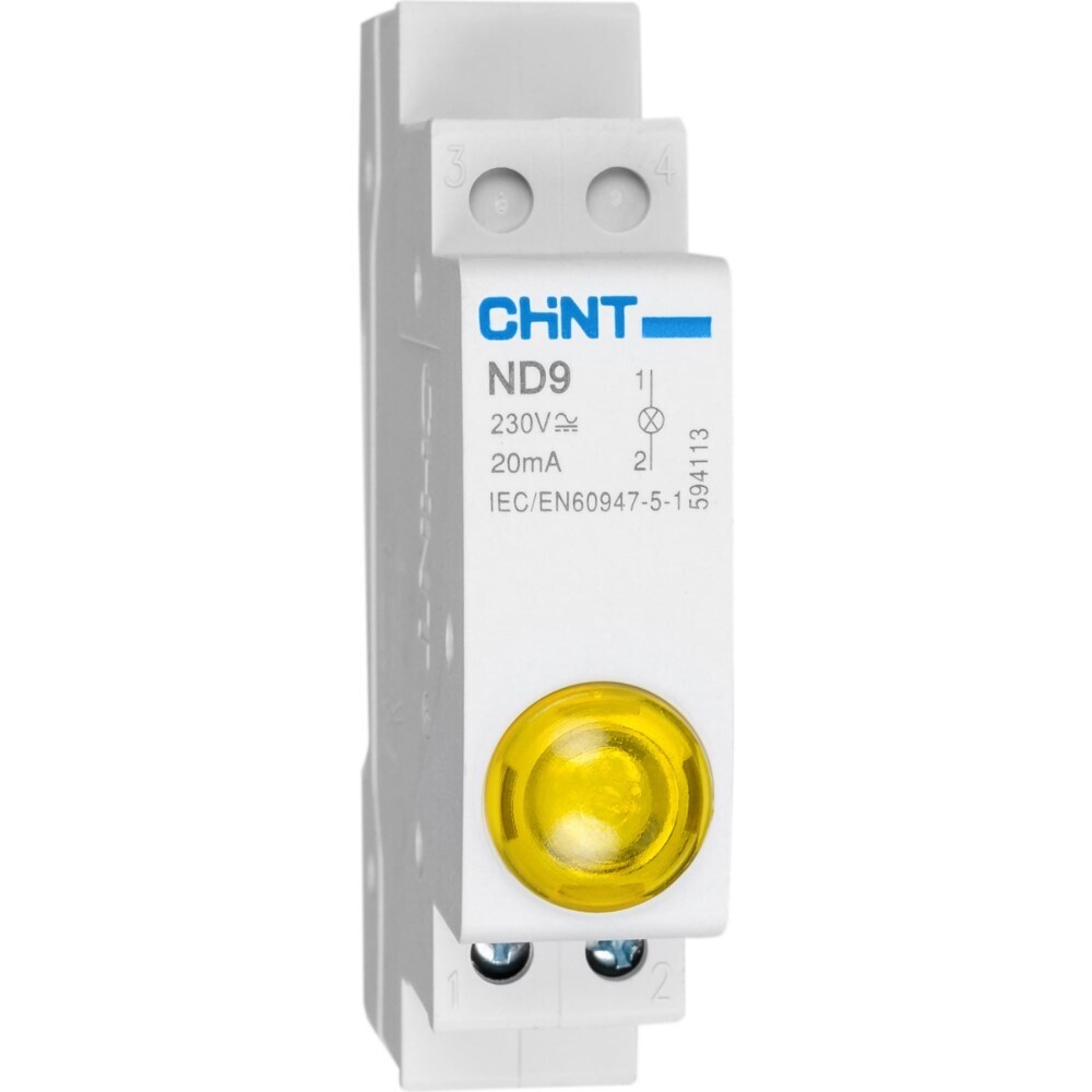 Изображение товара Лампа сигнальная Chint ND9-1/y 230 В IP40 желтая