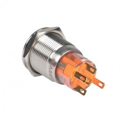 Кнопка плоская EKF PROxima S-Pro67 24 В IP67 без фиксации с белой подсветкой (s-pro67-152) - фото 2