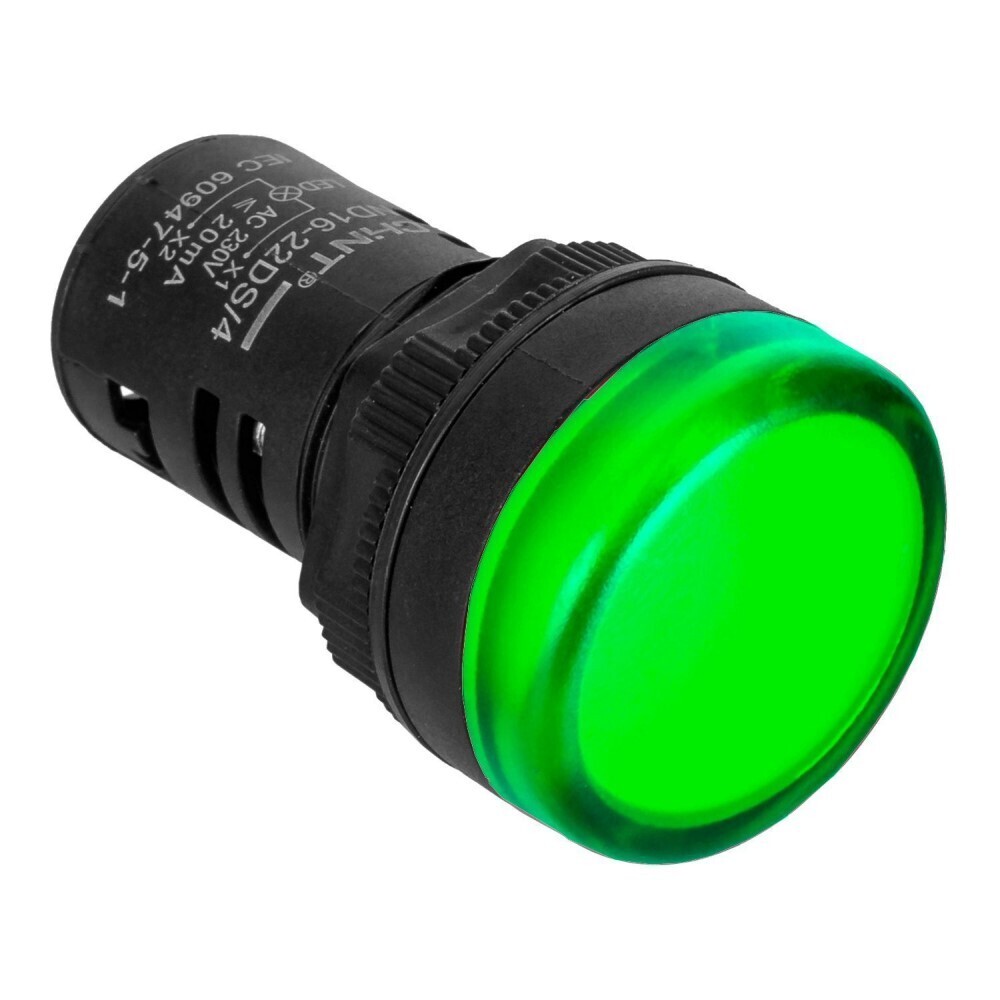 Изображение товара Лампа сигнальная Chint ND16-22DS/2 24 В IP40 зеленая (592940)