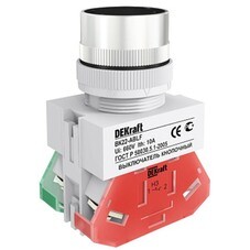 Кнопка плоская Dekraft ВK-22 ABLF D22 660 В IP54 без фиксации черная (25012DEK)