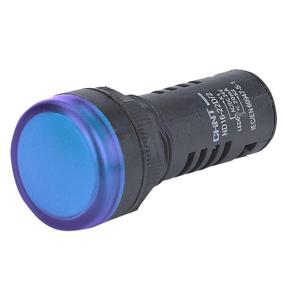 Изображение товара Лампа сигнальная Chint ND16-22D/2 230 В IP40 синяя (593074)