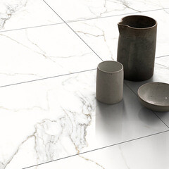 Керамогранит Lavelly Calacatta Palace белый полированный 1200х600х8,5 мм (2 шт.=1,44 кв.м) - фото 13