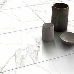 Керамогранит Lavelly Calacatta Palace белый матовый 1200х600х8,5 мм (2 шт.=1,44 кв.м) - фото 11