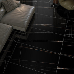 Керамогранит Lavelly Marble Accent черный полированный 1200х600х8,5 мм (2 шт.=1,44 кв.м) - фото 15