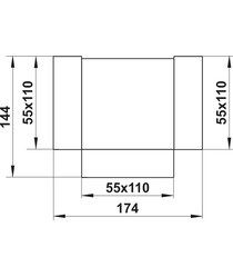 Тройник пластиковый для плоских воздуховодов 55х110 мм 90° - фото 4