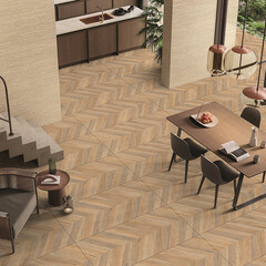 Керамогранит Lavelly Chevron Wood бежевый матовый 1200х600х8,5 мм (2 шт.=1,44 кв.м) - фото 15