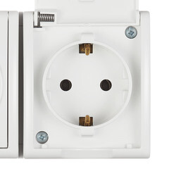 Розетка Simon 15 Aqua накладная белая с крышкой (1594437-030) - фото 3