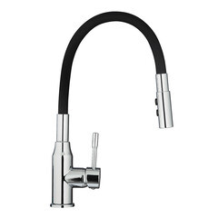 Смеситель для кухни Milardo Meal черный/хром с гибким изливом однорычажный (M01SB2FM05) - фото 8