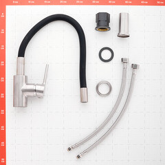 Смеситель для кухни Milardo Meal сатин с гибким изливом однорычажный (M01BN0FM05) - фото 2