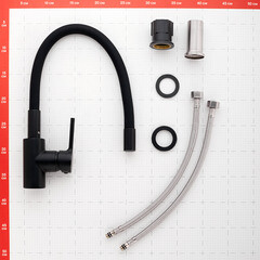 Смеситель для кухни Milardo Meal черный с гибким изливом однорычажный (M01BL0FM05) - фото 5