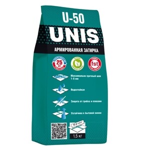Затирка цементная Unis U-50 С13 асфальт 1,5 кг — купить в Санкт ...