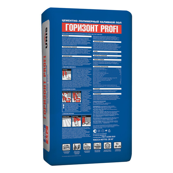 Ровнитель (наливной пол) финишный Unis Горизонт Profi ...