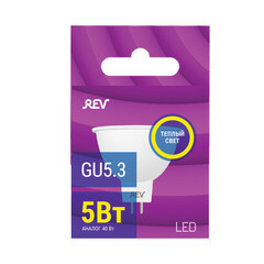 Лампа светодиодная Rev GU5.3 3000К 5 Вт 400 Лм 180-240 В рефлектор MR16 прозрачная - фото 2