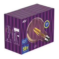 Лампа светодиодная филаментная Rev E27 2700К 5 Вт 515 Лм 220 В шар G95 прозрачная - фото 3