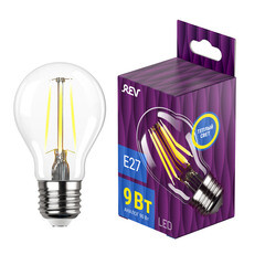 Лампа светодиодная филаментная Rev Ritter E27 2700К 9 Вт 545 Лм 220 В груша A60 прозрачная - фото 2