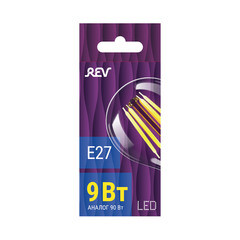 Лампа светодиодная филаментная Rev Ritter E27 2700К 9 Вт 545 Лм 220 В груша A60 прозрачная - фото 5