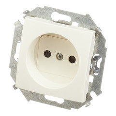 Розетка Simon 15 встраиваемая слоновая кость со шторками (1591444-031) - фото 2