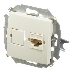 Розетка телефонная Simon 15 встраиваемая слоновая кость RJ11 (1591480-031) - фото 4