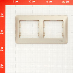 Рамка Systeme Electric Glossa двухместная титан (GSL000402) - фото 2