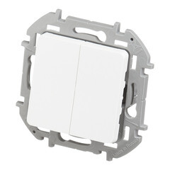 Выключатель Legrand Inspiria двухклавишный встраиваемый белый (673620) - фото 5