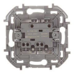 Выключатель Legrand Inspiria двухклавишный встраиваемый белый (673620) - фото 4