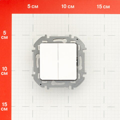 Выключатель Legrand Inspiria двухклавишный встраиваемый белый (673620) - фото 3