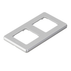 Рамка Legrand Inspiria двухместная алюминий (673942) - фото 4