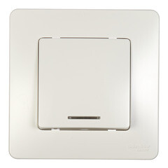 Выключатель Systeme Electric Blanca одноклавишный встраиваемый молочный с подсветкой (BLNVS010112) - фото 1