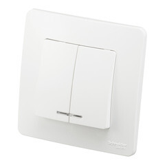 Выключатель Systeme Electric Blanca двухклавишный встраиваемый молочный с подсветкой (BLNVS010512) - фото 4