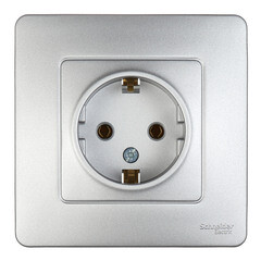 Розетка Systeme Electric Blanca встраиваемая алюминий (BLNRS001013) - фото 1